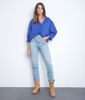 Picture of AARON FORGET-ME-NOT OVERSIZED EMBROIDERED COTTON BLOUSE